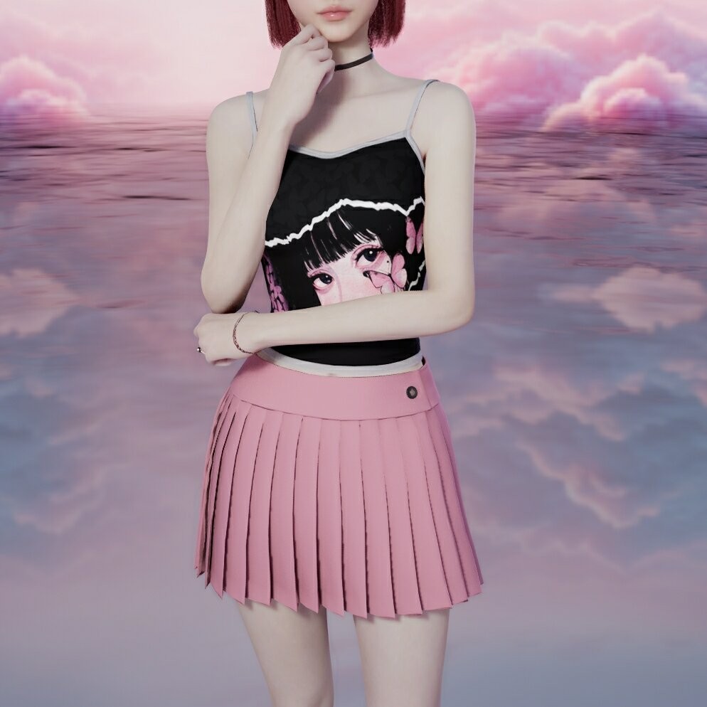 《inZOI》吊带背心百褶裙服装分享