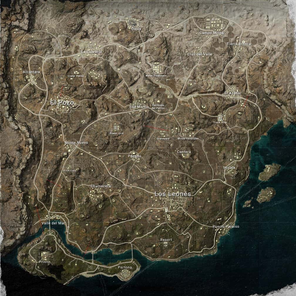 《PUBG》全地图场景
