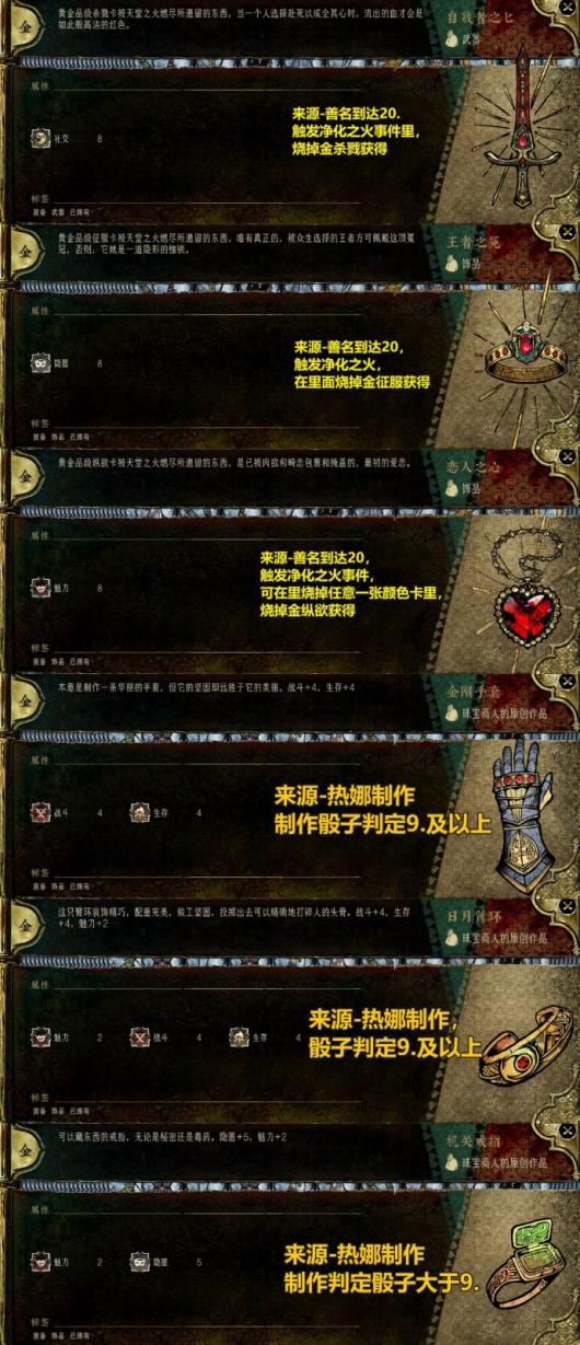 《苏丹的游戏》所有金色装备及坐骑分享