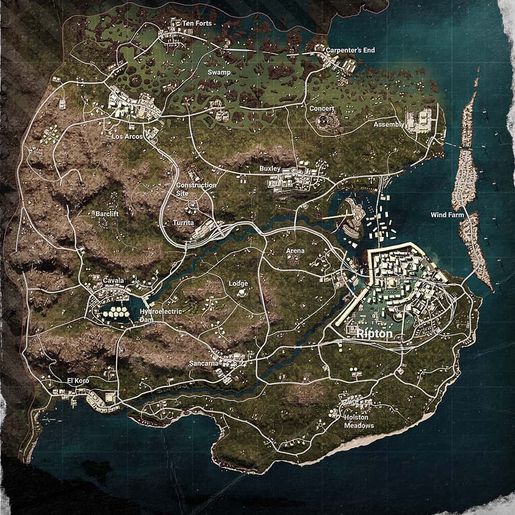 《PUBG》全地图场景